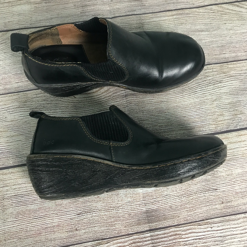B.O.C. Black Leather Clog